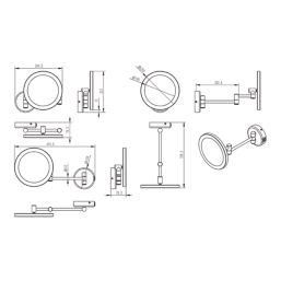Maine Round Bathroom Cosmetic Mirror With 504lm LED Light 213mm x 245mm