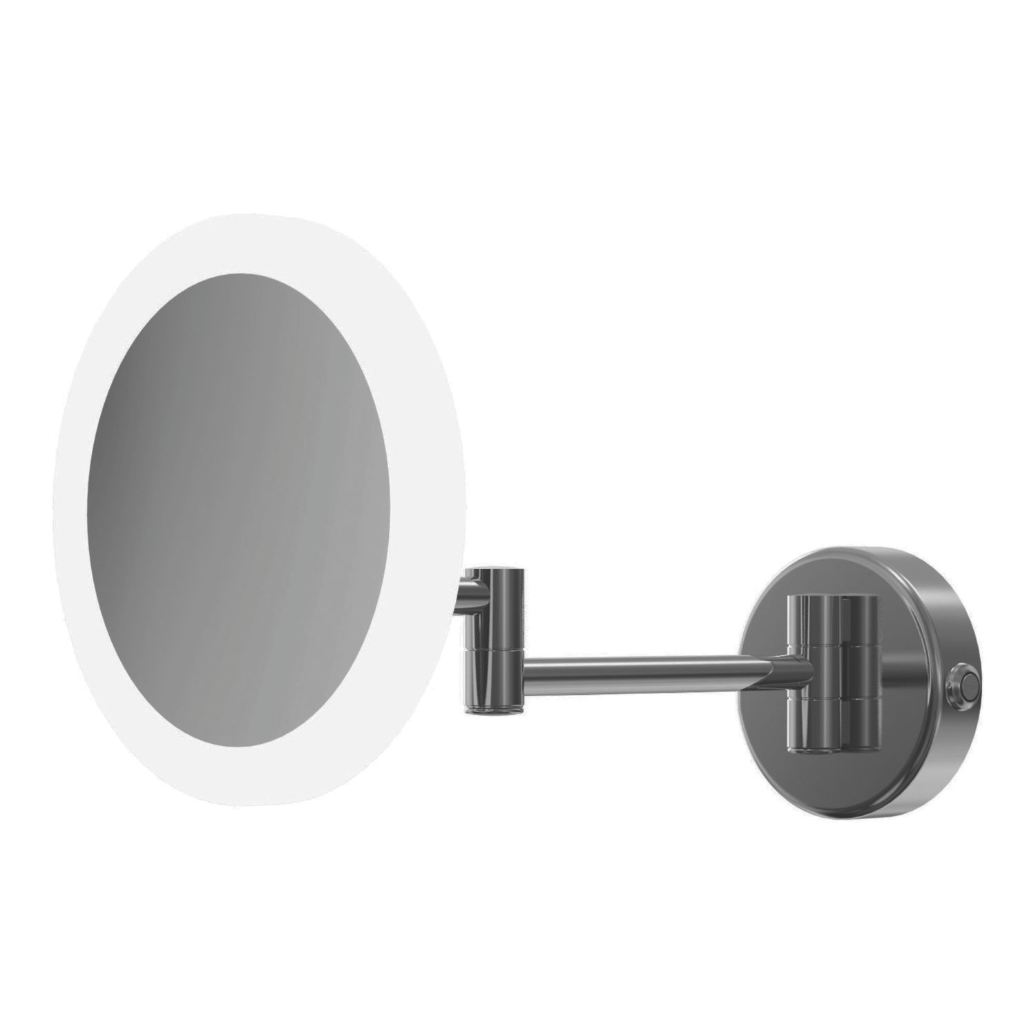 Maine Round Bathroom Cosmetic Mirror With 504lm LED Light 213mm x 245mm (814AN)