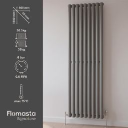 Flomasta  1800mm x 600mm 4174BTU Anthracite Vertical Designer Radiator