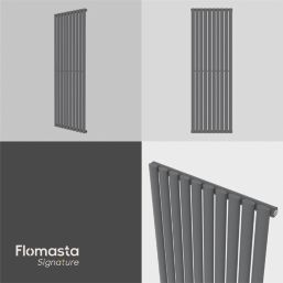 Flomasta  1800mm x 600mm 4174BTU Anthracite Vertical Designer Radiator