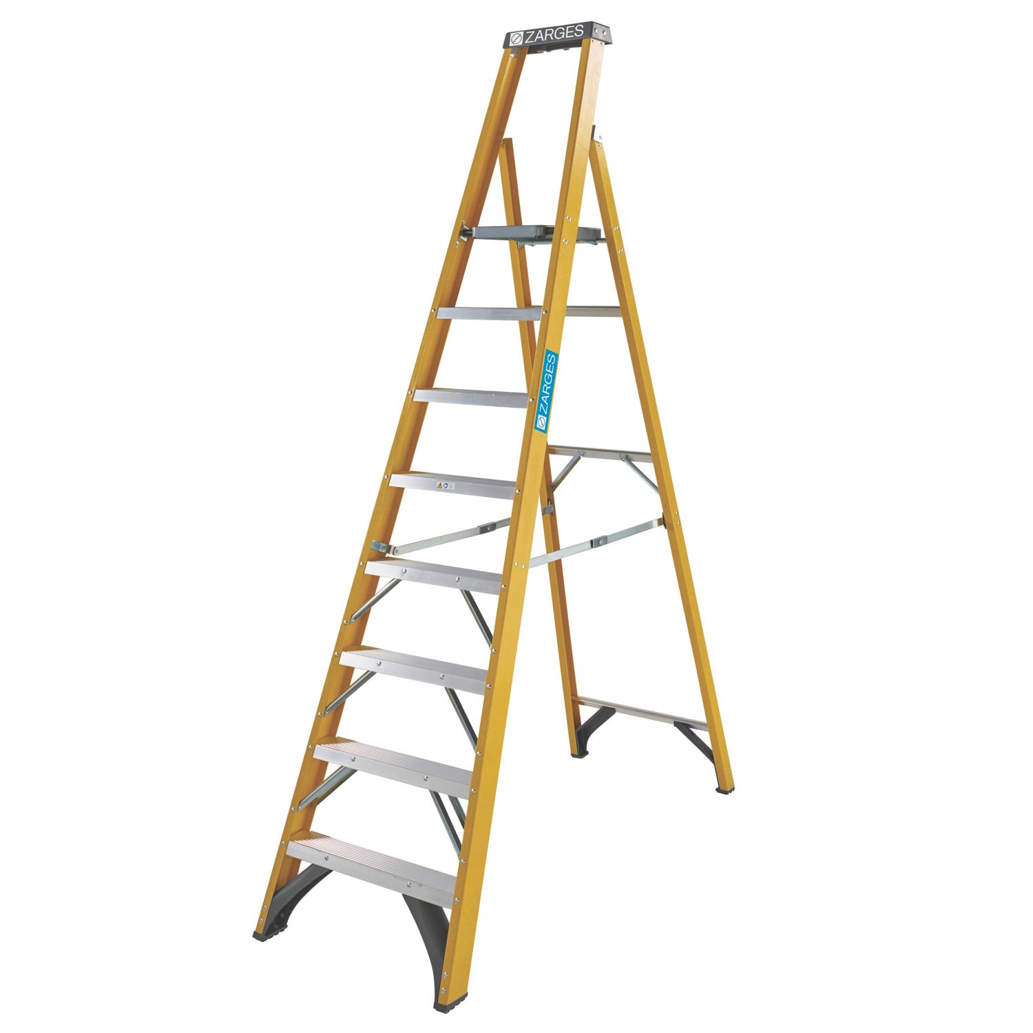 Zarges Fibreglass 2.48m 8 Step Platform Step Ladder (814CP)