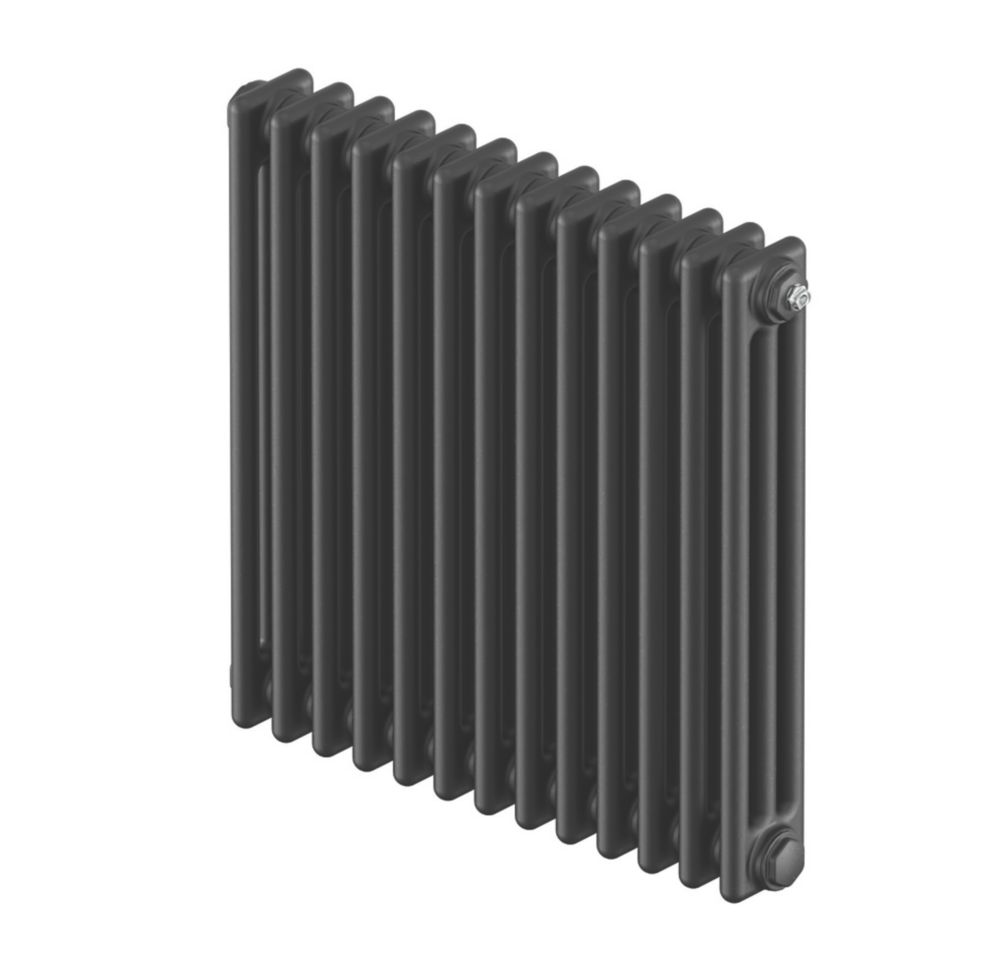 Acova 600mm X 628mm 2701BTU Anthracite Horizontal 3 Column Radiator ...