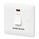 MK Base 20AX 1-Gang DP Water Heater Switch White with Neon with White Inserts