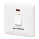 MK Base 20AX 1-Gang DP Water Heater Switch White with Neon