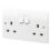 MK Logic Plus Rapid Fix 13A 2-Gang DP Switched Socket White