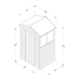 Forest Beckwood 4' x 3' (Nominal) Apex Shiplap Timber Shed with Assembly