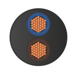 Time 2182Y Black 2-Core 0.5mm² Flexible Cable 25m Coil