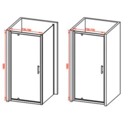 Framed Rectangular Pivot Shower Door Polished Silver 760mm x 1850mm