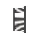 Flomasta 800mm x 500mm 1239BTU Black Flat  Towel Radiator