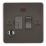 Knightsbridge  13A Switched Fused Spur & Flex Outlet with LED Gunmetal