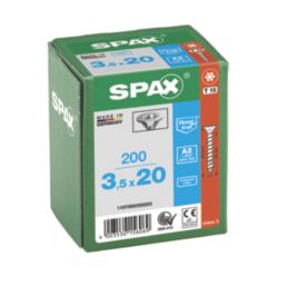 Spax  TX Countersunk Self Drilling Wood Screws 3.5mm x 20mm 200 Pack