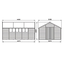 Forest  10' x 14' 6" (Nominal) Apex Overlap Timber Shed