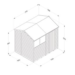 Forest Beckwood 7' 6" x 6' (Nominal) Reverse Apex Shiplap Timber Shed with Base & Assembly