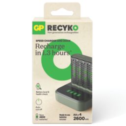 GP Batteries Recyko AA USB Fast Battery Charger & Dock with 4 x AA Batteries