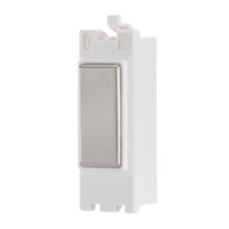 Contactum  1-Module Grid Blanking Plate Brushed Chrome