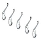 Essentials Coat & Hat Hooks Polished Chrome 86mm 5 Pack