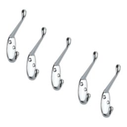Essentials Coat & Hat Hooks Polished Chrome 86mm 5 Pack