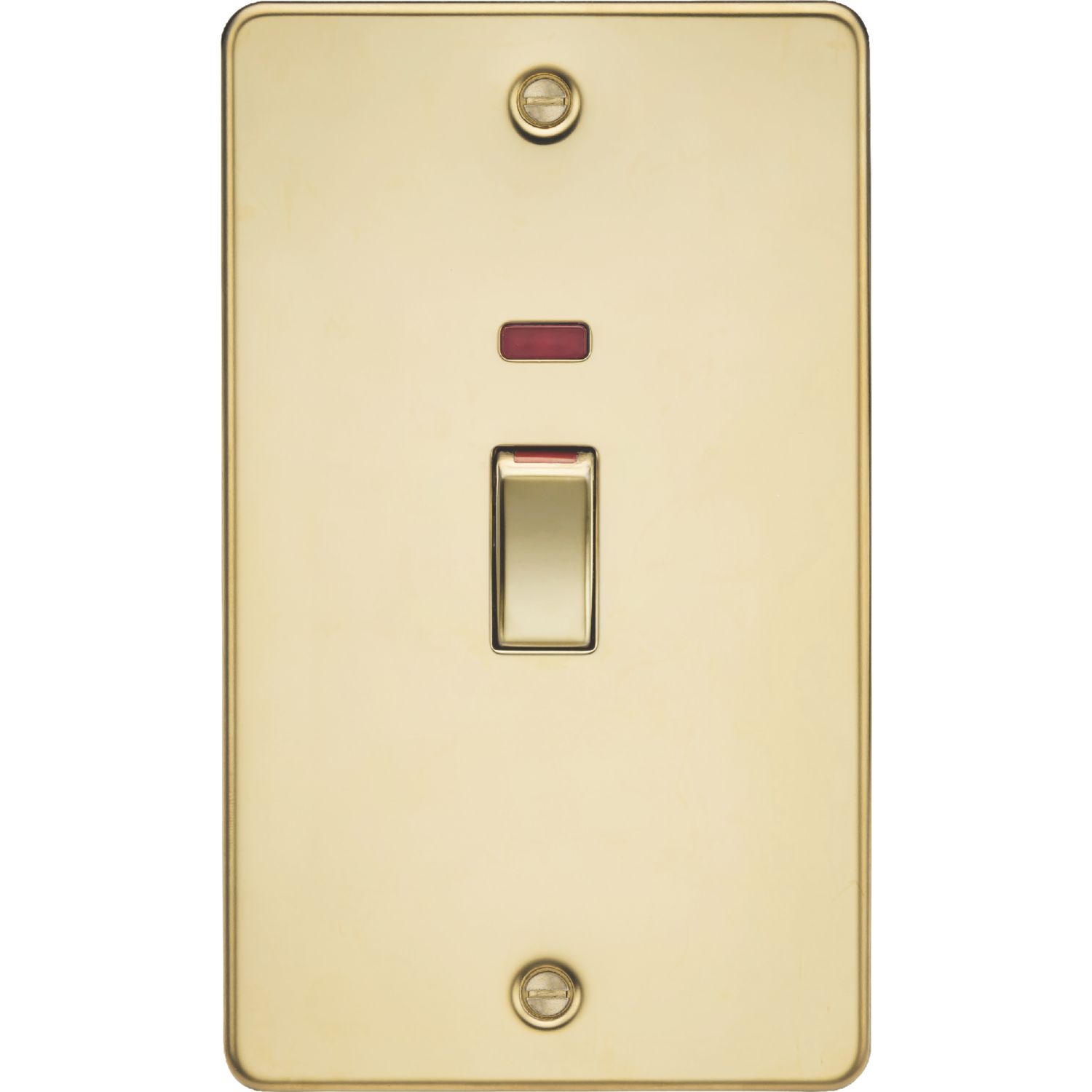 Knightsbridge 45A 2-Gang DP Control Switch Polished Brass with LED (815TX)