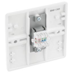 British General 800 Series 1-Gang RJ45 Ethernet Socket White with Colour-Matched Inserts