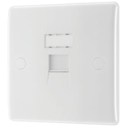 British General 800 Series 1-Gang RJ45 Ethernet Socket White with Colour-Matched Inserts