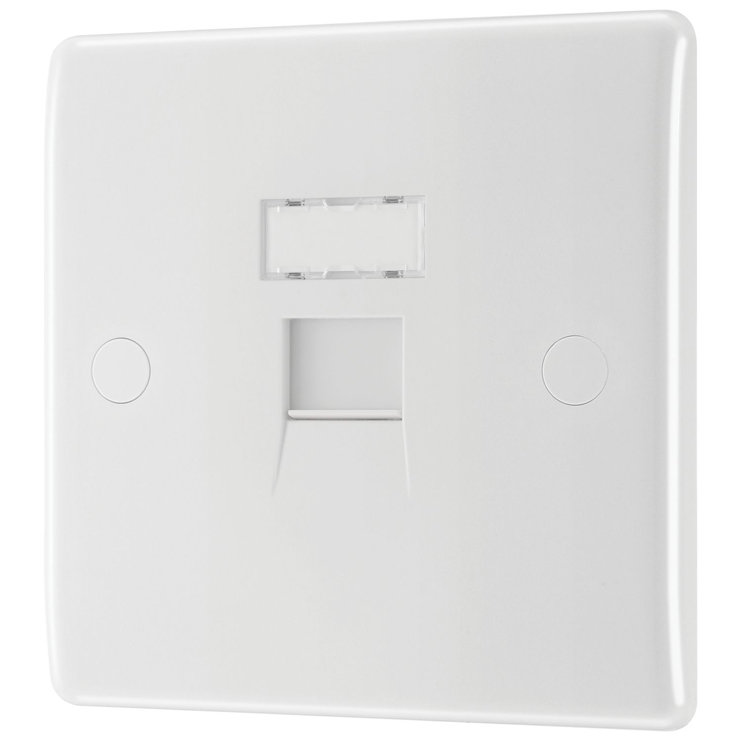 British General 800 Series 1-Gang RJ45 Ethernet Socket White with Colour-Matched Inserts (815XG)