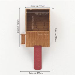 Mercia Snug  4' x 6' (Nominal) Timber Playhouse with Tower & Slide