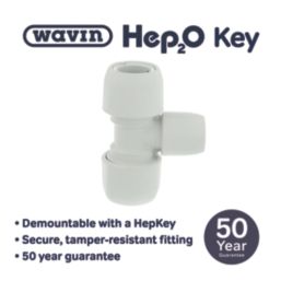 Hep2O  Plastic Push-Fit Reducing Tees 22mm x 22mm x 15mm 5 Pack