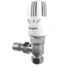 Drayton RT414 15mm x 1/2" White Angled Traditional Thermostatic Radiator Valve Head & Body