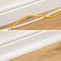 D-Line PVC White 1/4-Round Floor Trunking 22mm x 22mm x 2m