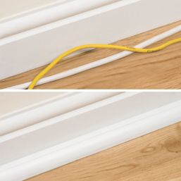 D-Line PVC White 1/4-Round Floor Trunking 22mm x 22mm x 2m