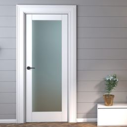 Green & Taylor  1-Frosted Light Primed White Wooden Shaker Internal Door 1981mm x 838mm