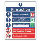 Non Photoluminescent "Fire Action Procedure" Sign 300mm x 250mm