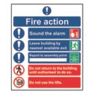 Essentials  Non Photoluminescent "Fire Action Procedure" Sign 300mm x 250mm