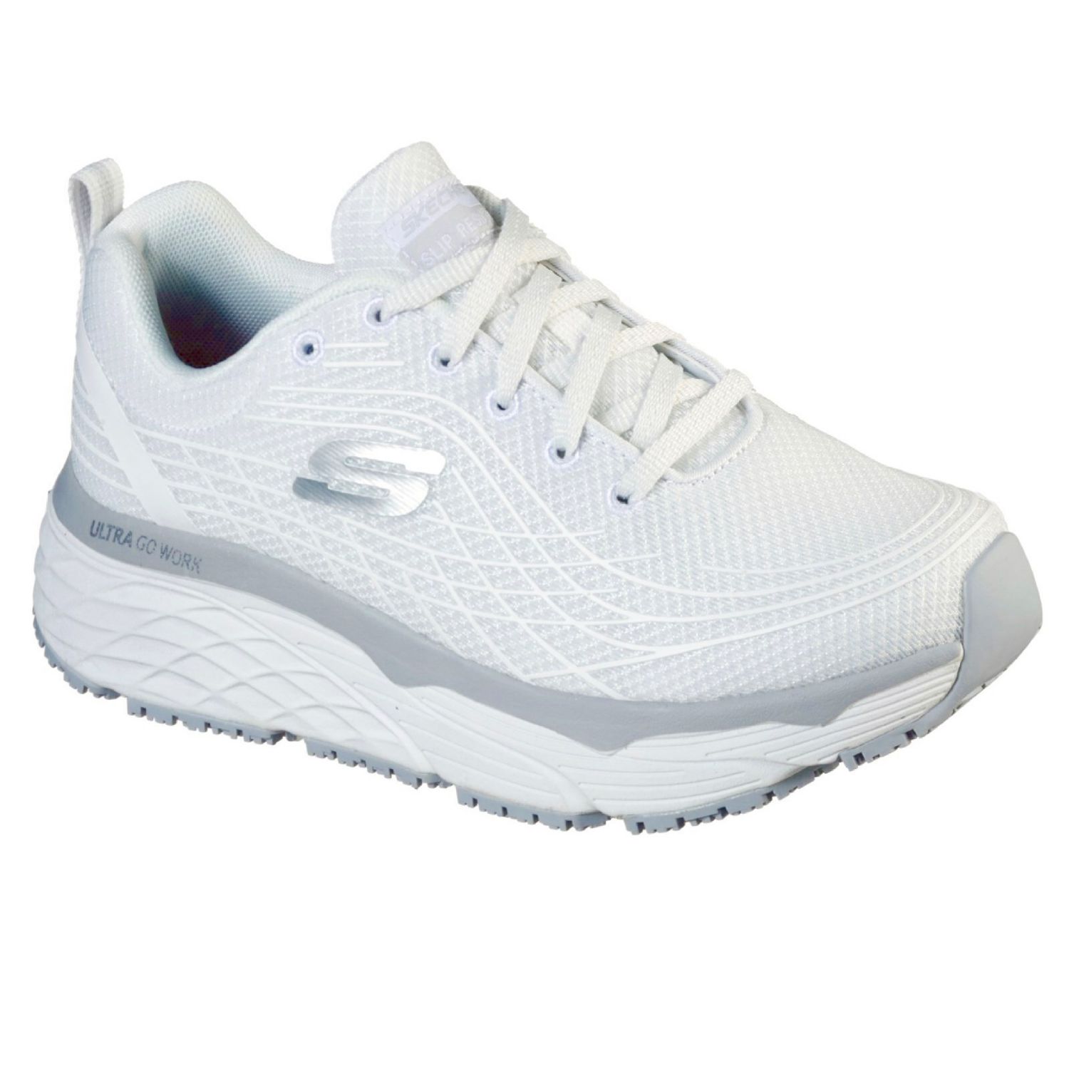 Skechers Max Cushioning Elite Sr Size 7 Womens White Occupational Trainers (816PR)