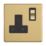 Contactum Lyric 13A 1-Gang DP Switched Socket Outlet Brushed Brass  with Black Inserts