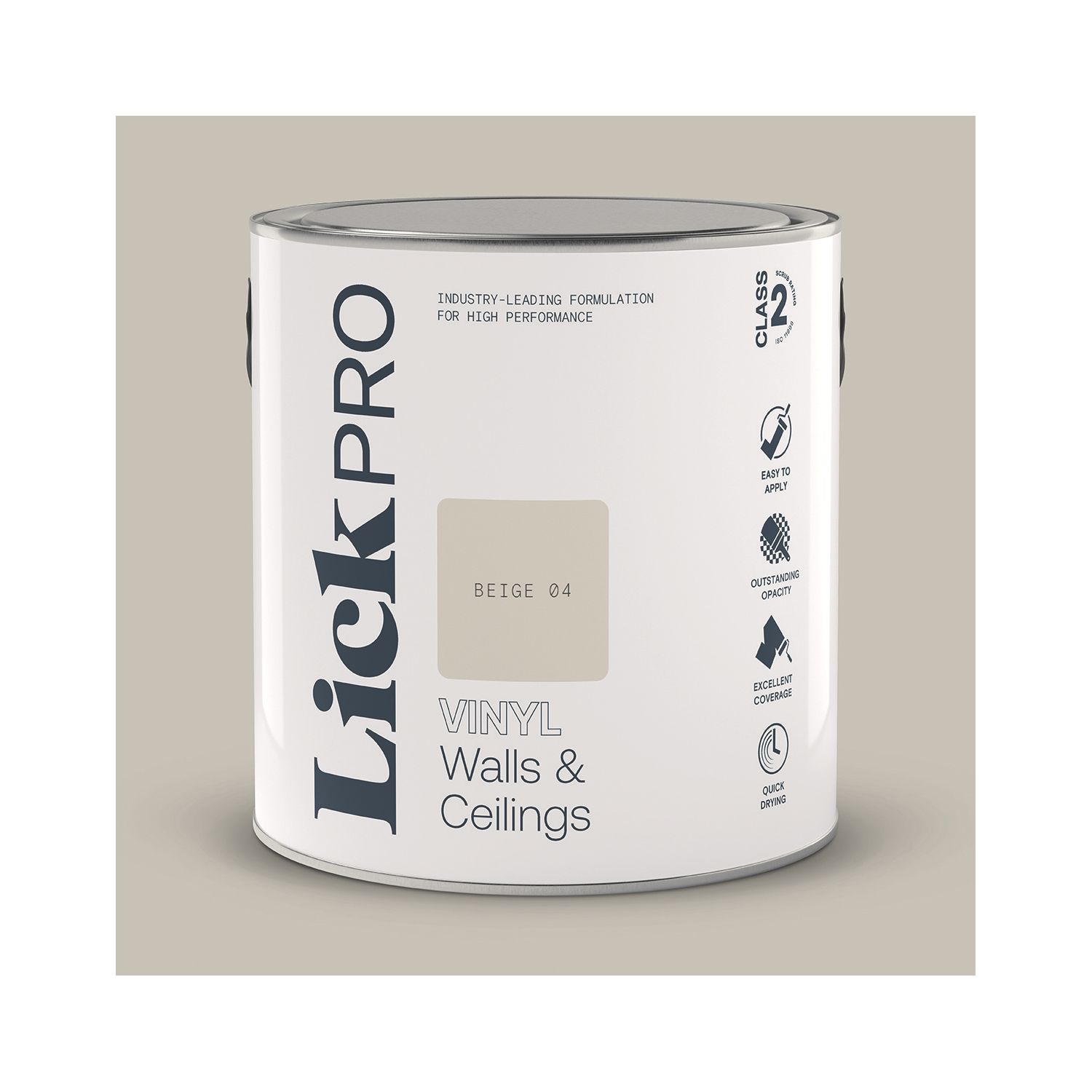 LickPro 2.5Ltr Beige 04 Vinyl Matt Emulsion Paint (816TM)