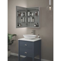 Light Tech Mirrors Adelaide 1-Door Mirror Cabinet With 1400lm LED Light Chrome Gloss 500mm x 130mm x 700mm