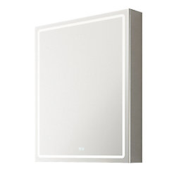 Light Tech Mirrors Adelaide 1-Door Mirror Cabinet With 1400lm LED Light Chrome Gloss 500mm x 130mm x 700mm