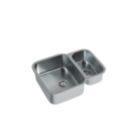 ETAL Nur 1.5 Bowl Stainless Steel Undermount Kitchen Sink Satin Steel Reversible 590mm x 460mm