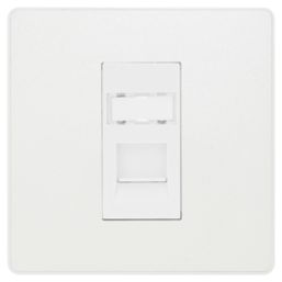 British General Evolve 1-Gang RJ45 Ethernet Socket Pearlescent White with White Inserts