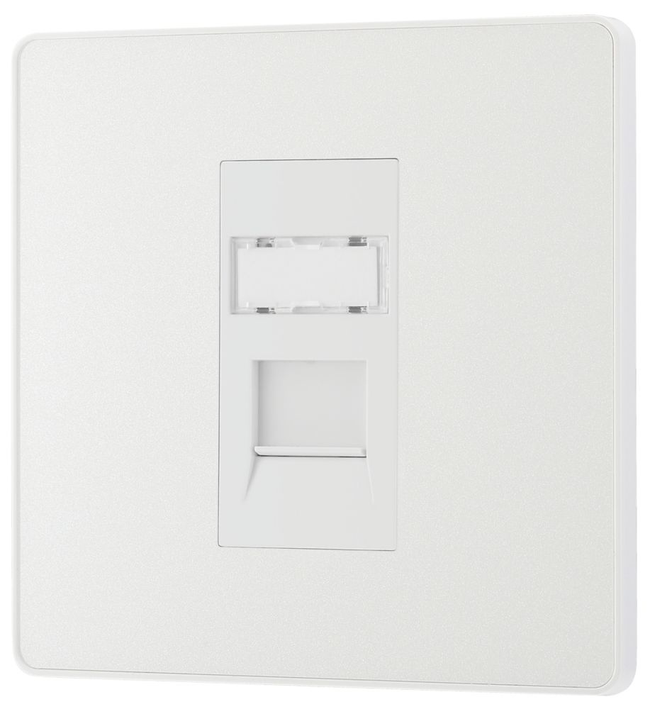 British General Evolve 1-Gang RJ45 Ethernet Socket Pearlescent White ...