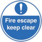 Essentials Fire Escape Keep Clear Floor Sign 450mm x 450mm