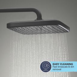 Grohe Vitalio Comfort 250 HP Rear-Fed Exposed Matt Black Thermostatic Shower System with Bath Outlet