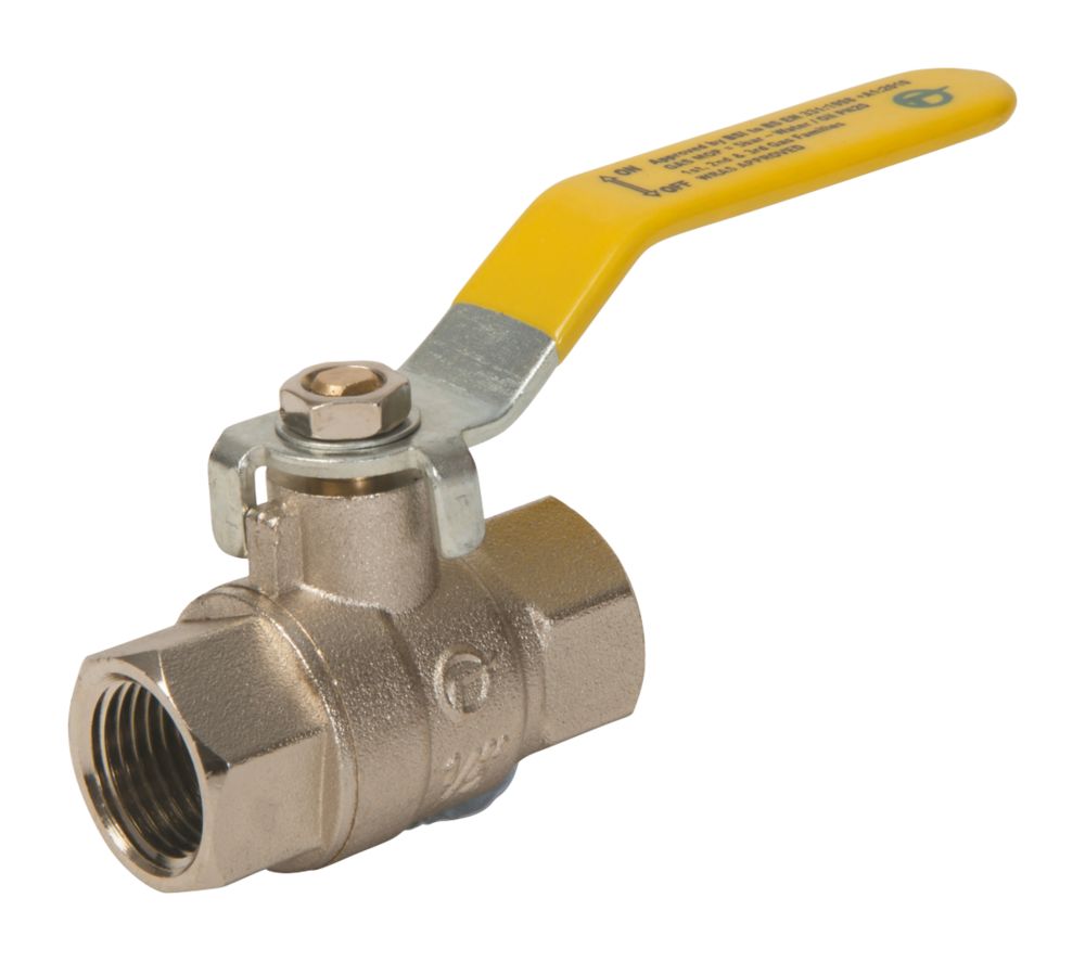 Tesla  BSP Full Bore 1/2" Lever Ball Valve with Yellow Handle