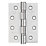 Smith & Locke  Satin Stainless Steel Grade 11 Fire Rated Ball Bearing Hinges 102mm x 76mm 3 Pack
