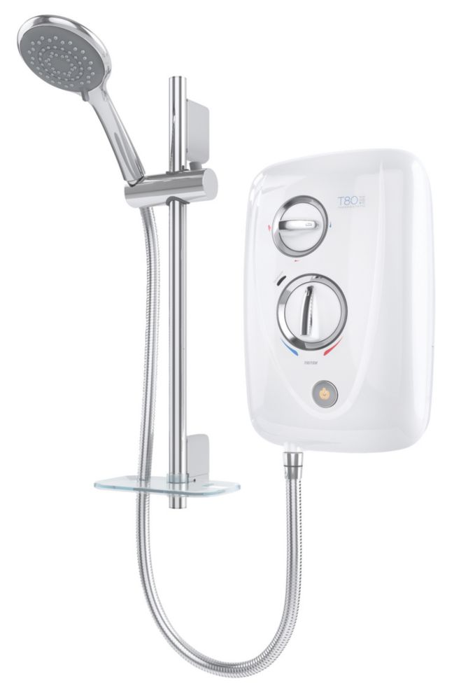 Triton T80 Easi-Fit+  White / Chrome 8.5kW Thermostatic Electric Shower