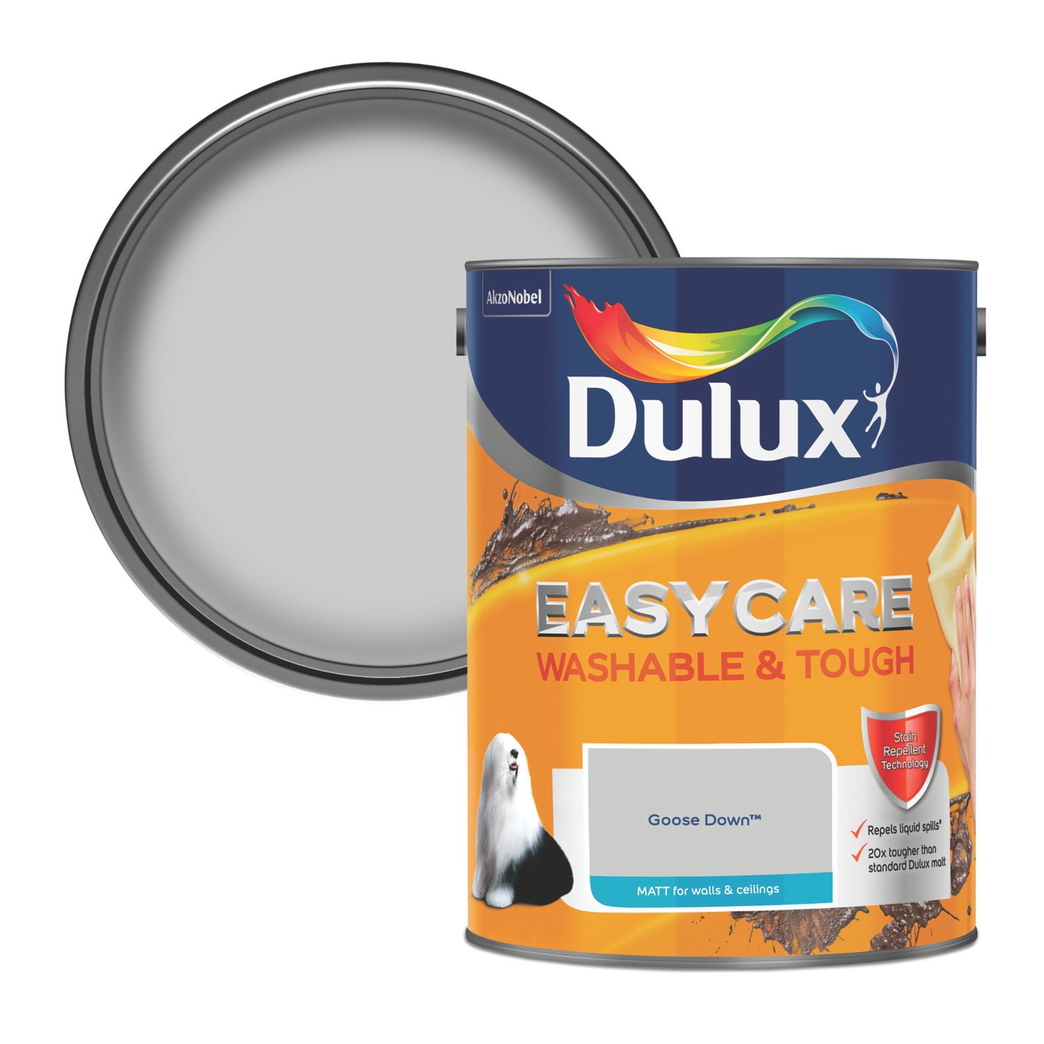 Dulux EasyCare Washable & Tough 5Ltr Goose Down Matt Emulsion Paint (8179T)