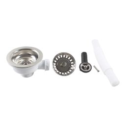 1 Bowl Kitchen Sink Waste Polished Stainless Steel 114mm