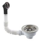 1 Bowl Kitchen Sink Waste Polished Stainless Steel 114mm