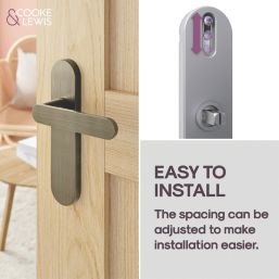 Cooke & Lewis Maugan Lever on Backplate Door Handles Pair Antique Brass